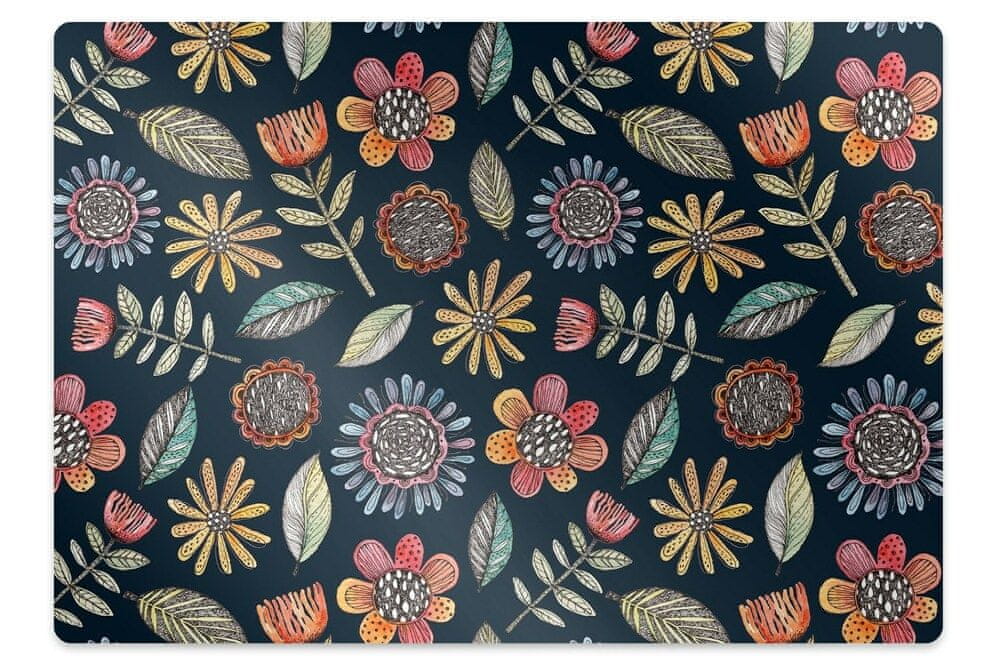 kobercomat.sk Podložka pod kolieskovú stoličku farebné kvety 100x70 cm 